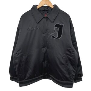 Jordan Satin Varsity Bomber Jacket Black Women’s XL